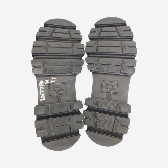 Marc Fisher LTD Morgan Black Leather Lug Sole Chelsea Boots 7.5 Chunky Platform - Picture 3 of 10